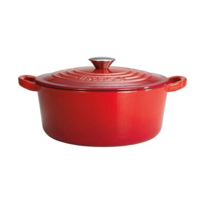 Le Connoisseur 3.9L Round French Oven with Lid Size 25cm in Red by Baccarat
