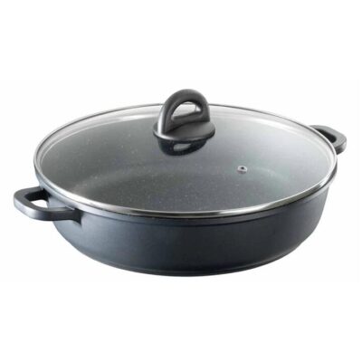 STONE Non Stick Saute Pan with Lid Size 32cm by Baccarat