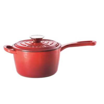 Le Connoisseur Cast Iron Saucepan 1.5L Size 16cm in Red by Baccarat