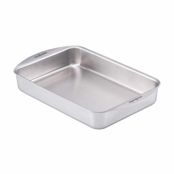 Essteele Clad Ovenware Stainless Steel Rectangular Roasting Pan 33cm x 23cm x 5.5cm  - Best, Luxury Cookware - Made in Italy