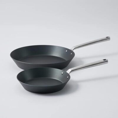 MAKO Black Steel Steak Pan Set