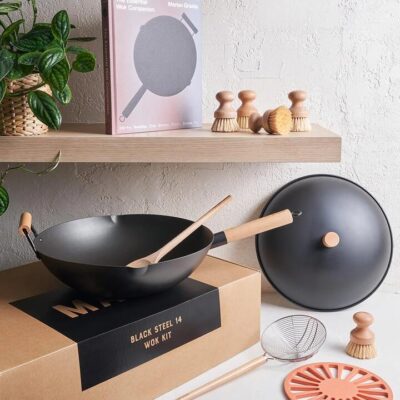 MAKO Black Steel 14 Wok Essentials Set