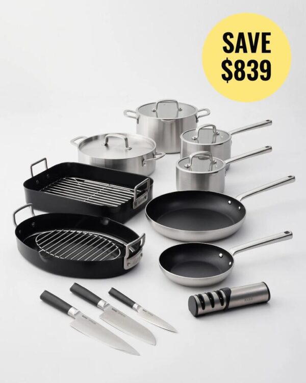 MAKO Cookware, Roasters & Knives Set (12 Piece Set)