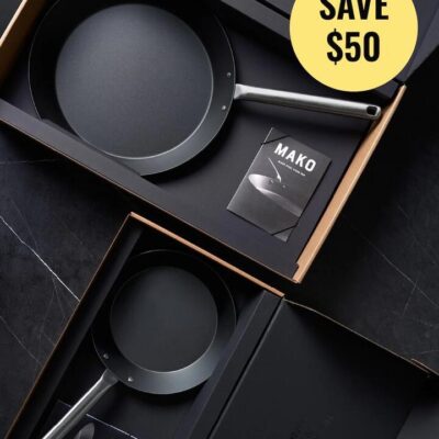 MAKO Black Steel Steak Pan Set