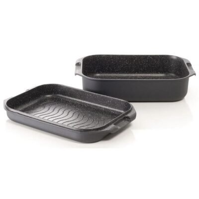 Granite Cast Aluminium Non-Stick Roast & Grill Multi Pan Size 34X24X8cm by Baccarat