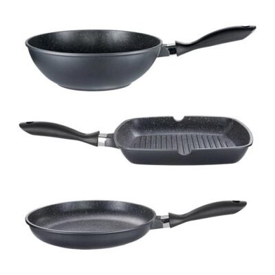 STONE Non Stick Grill, Wok & Frypan Tri Pack Size 28cm by Baccarat