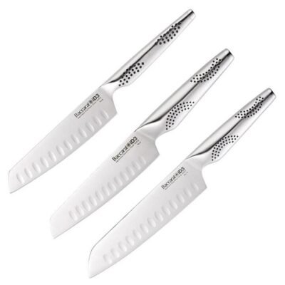 iD3 Japanese Steel 3 Piece Santoku Knife Set by Baccarat