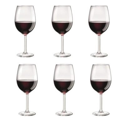 Tonic Wine Glass - Set of 6 Size 520ml in Red by Cellar-Red
