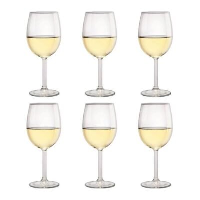 Tonic Wine Glass - Set of 6 Size 350ml in White by Cellar-White