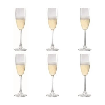 Tonic 6 Piece Flute Wine Glass Set Size 240ml by Cellar