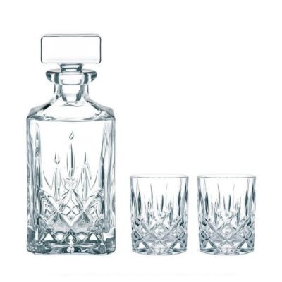 Noblesse 3 Piece Crystal Whisky Decanter & Tumbler Set Size 750ml/324ml by Nachtmann