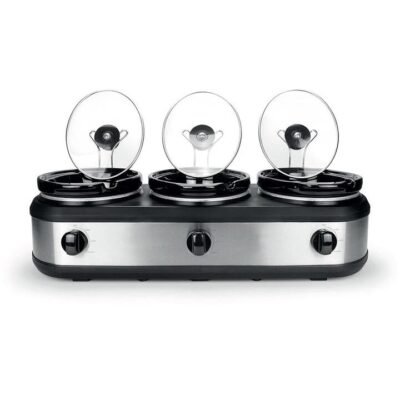 2.5L Electric 3-Pot Slow Cooker Size 66.7X30.3X22.1cm by Healthy Choice