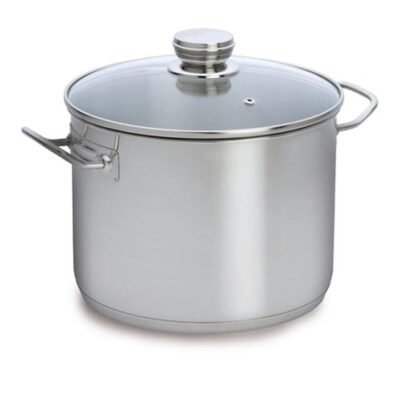 Gourmet 7.6L Stainless Steel Stockpot with Glass Lid Size 24X18cm by Baccarat