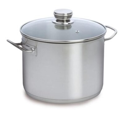 Gourmet 12 Litre Stainless Steel Stockpot with Glass Lid Size 28cm by Baccarat