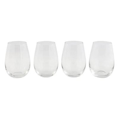 Tonic Stemless Wine Glass - Set of 4 Size 500ml in White by Cellar-White