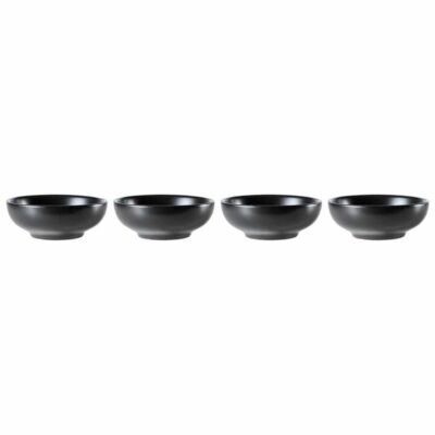 Share Stoneware Sauce Dish Set of 4 Size 8X2cm in Black by Alex Liddy-Black