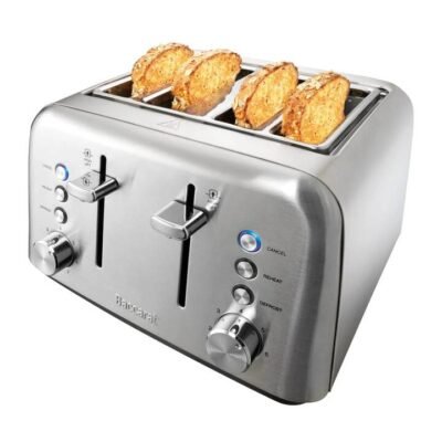 The Toasty Slice 4 Slice Toaster Stainless Steel Size 28.5X29.0X19.3cm by Baccarat