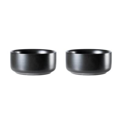 Share Stoneware Dip Bowl Set of 2 Size 11X5cm in Black by Alex Liddy-Black
