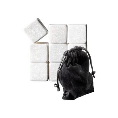 Premium Marble Gin Rocks Set of 9 in White by Cellar-White