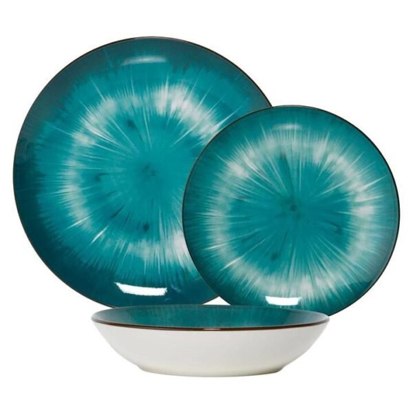 Eden New Bone China 12-Piece Dinner Set Teal by Alex Liddy