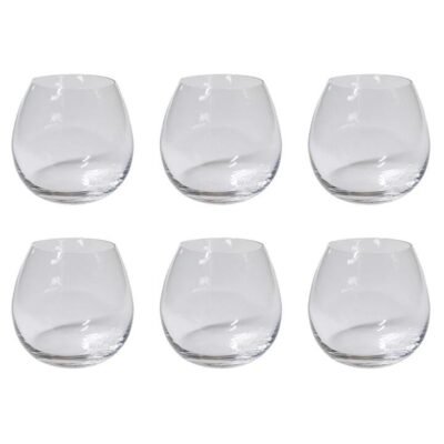 Grand Cru 6 Piece Stemless Wine Glass Set Size 470ml in Red by Alex Liddy-Red