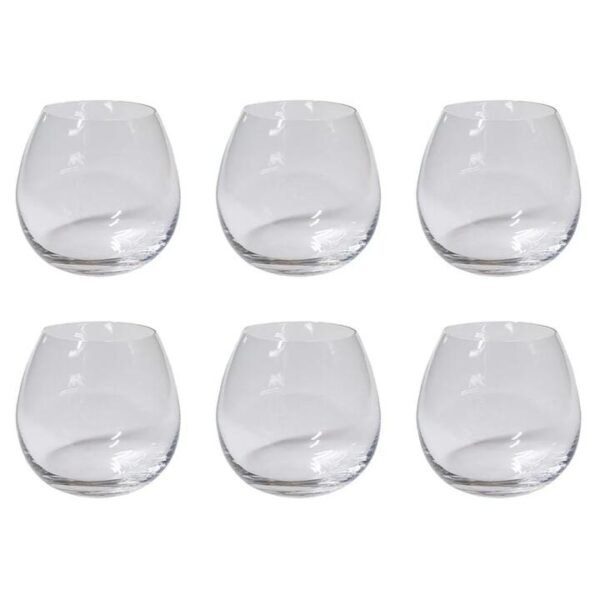 Grand Cru 6 Piece Stemless Wine Glass Set Size 470ml in Red by Alex Liddy-Red