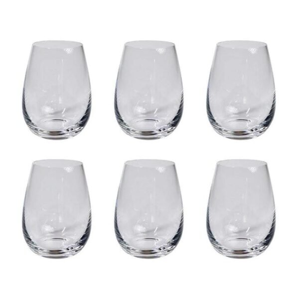 Grand Cru 6 Piece Stemless Wine Glass Set Size 470ml in White by Alex Liddy-White