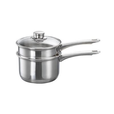 Gourmet Stainless Steel Double Boiler Size 14X9cm in Silver by Baccarat-Silver