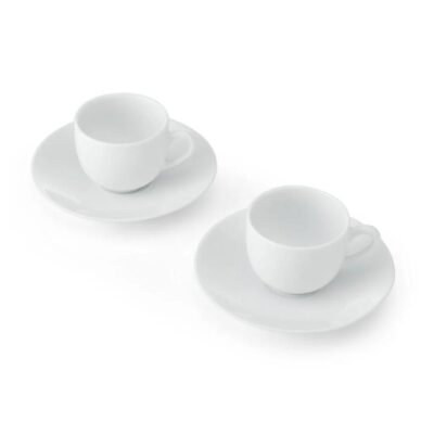 Mikasa Chalk Set of 2 Porcelain Espresso Cups and Saucers 90ml