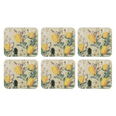 Ashdene Golden Banksia Set of 6 Coasters