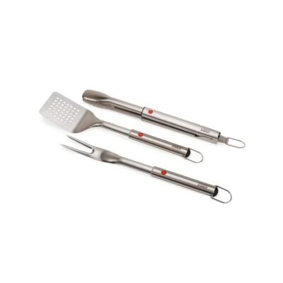 Joseph Joseph Grillout 3-Piece BBQ Turner, Tongs & Fork Set With Retractable Heads