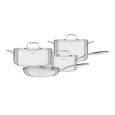 Tramontina Grano 4 Piece Triply Clad Cookware Set with Stainless Steel Lids