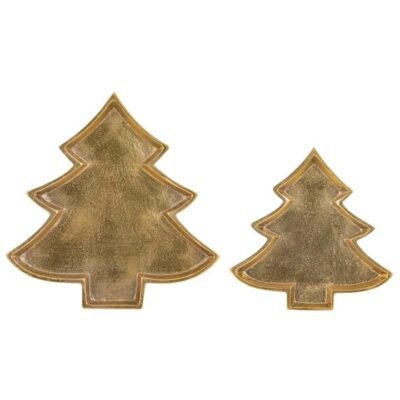 Ladelle Noelle Christmas Set Of 2 Tree Trays