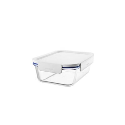Locknlock Clear Glass White Rectangle Container 1L