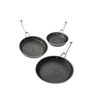 Swiss Diamond DLX Clad 3 Piece Ceramic Non Stick Frypan Set