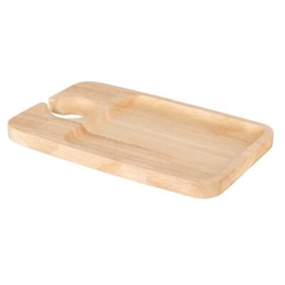 Davis & Waddell Cantina Rubber Wood Serving Board With Wine Glass Holder