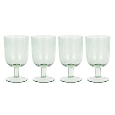 Davis & Waddell Saltara Set Of 4 Bubble Glass Goblets 330ml