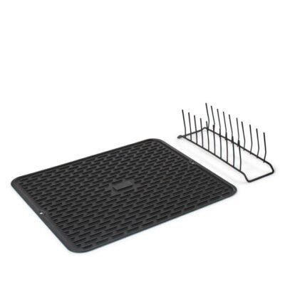 Salt & Pepper Rinse Dish Draining Mat with Rack