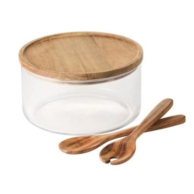 Salt & Pepper Gibson Serving Bowl with Lid & Server - 4 Piece Set