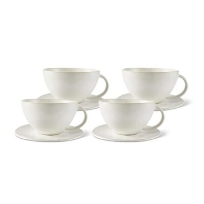 Salt & Pepper Riley Teacups & Saucers 360mL - Set of 4