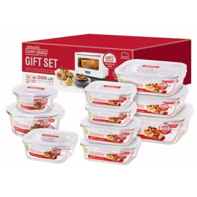 Boroseal Heat Resistant Glass 10 Piece Container Set by Lock & Lock