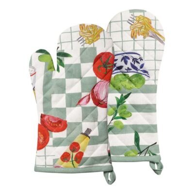 Porto Valentina Set of 2 Oven Gloves 32x18cm Sage