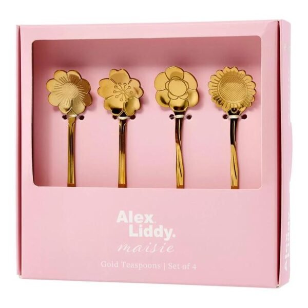 Alex Liddy Maisie Set of 4 Petal Spoons Gold
