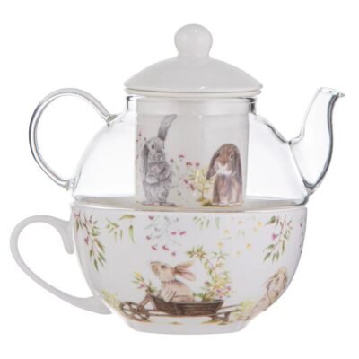 Ashdene Bunny Tales Glass Top Tea For One