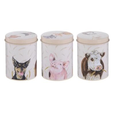 Ashdene Farmyard Faces Set of 3 Canisters