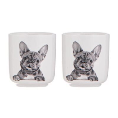 Ashdene Peeking Pups French Bulldog Set of 2 Egg Cups